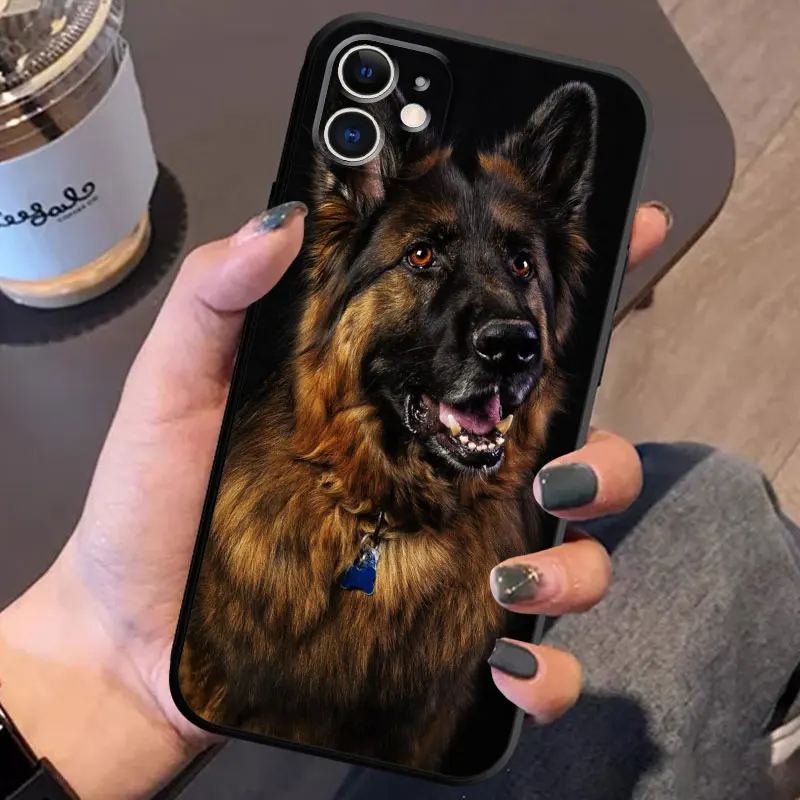 German Shepherd Dog Case for iPhone 8 Plus 7 6s 11 XS X 13 Pro 14 Pro Max SE XR 12 Mini 14 Pro 6 13Mini Luxury Silicone Cover