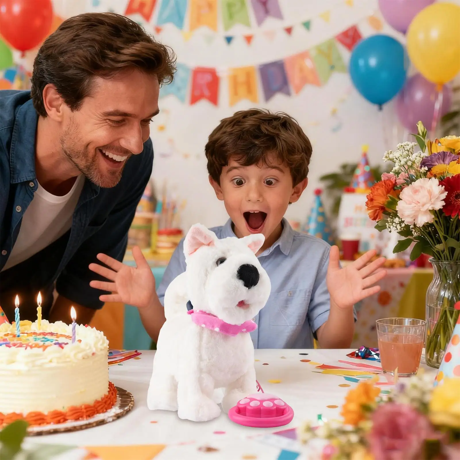 リアルなぬいぐるみのロボット犬、音声と動きを模倣するAI搭載のスマートトイ、タッチセンサー付き、子供、男の子、女の子への誕生日やクリスマスプレゼントに