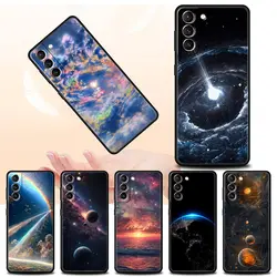 Earth Stars Space Phone Case For Samsung Galaxy S24 S23 S22 Ultra S20 S21 FE 5G S10 S9 Plus S10E S8 S7 Edge Soft Silicone Cover