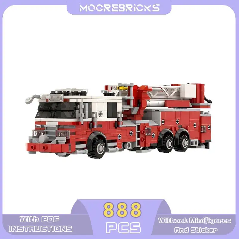 시티 파이어 시리즈 모던 미드 마운트 타워 차량 타워 사다리 MOC 빌딩 블록 모델 독창성 브릭 장난감 소년 선물