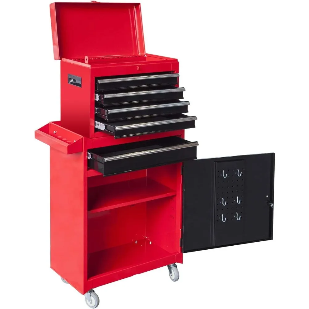 ATBT1204R-RB Torin Rolling Garage Workshop Tool Organizer: Detachable 4 Drawer Tool Chest with Large Storage Cabinet