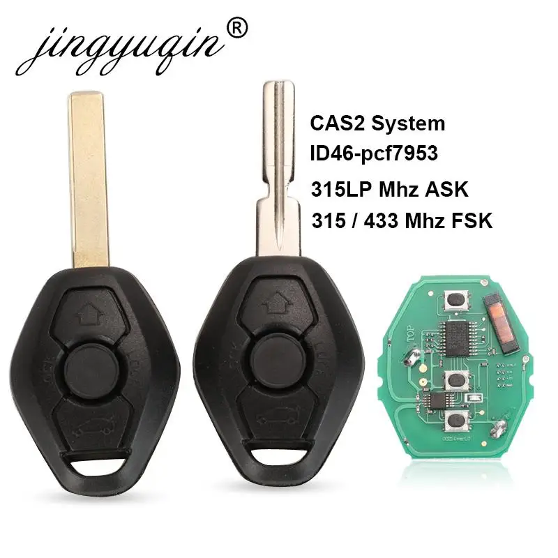 jingyuqin CAS2 System Car Remote Key for BMW 3/5 7 Series 315/433/868 Mhz with ID46-7953 Chip HU58 HU92 Blade