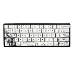 GMK-KEY Panda Keycaps OEM Height pbt Dye Sublimation Japan Keycap For 61/64/68/87/108 Mechanical Keyboard Kungfu Panda Key Cap