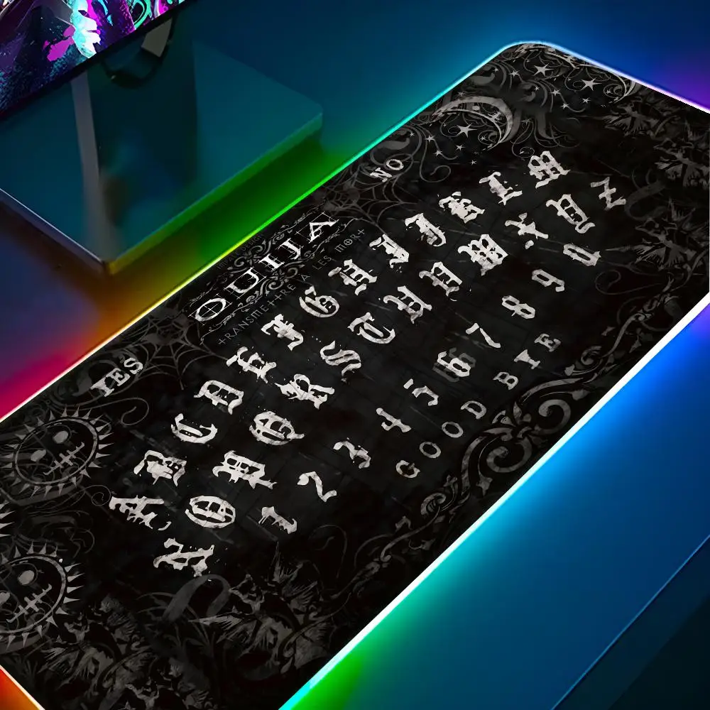 Ouija Tarot Witchcraft Gothic  Mouse Pad RGB Pc Gamer Keyboard LED Glowing mause pad Mats Rubber Cute Cartoon Gaming Computer cs