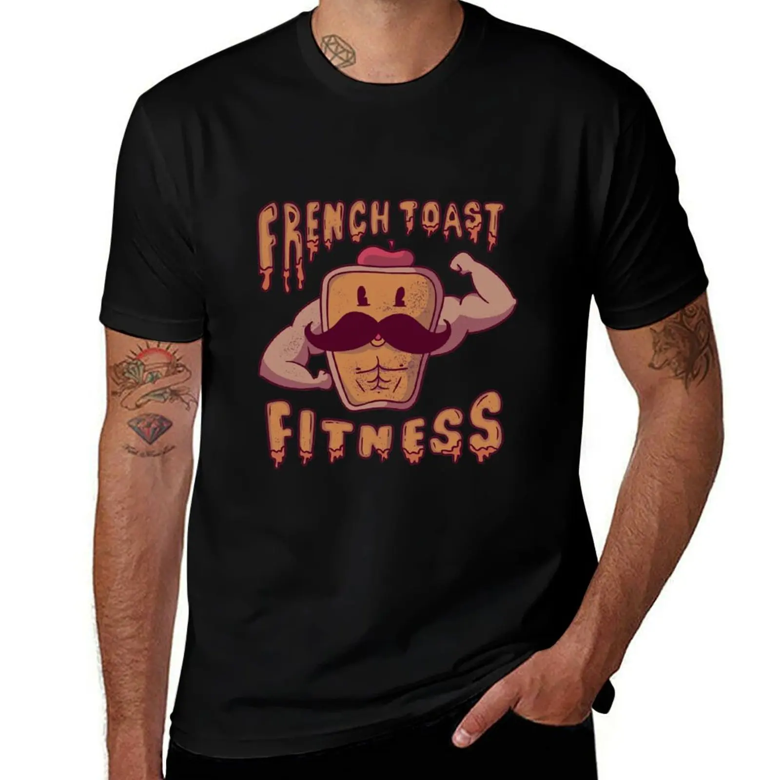 French Toast Fitness T-Shirt Large Size Casual Short Sleeve Top T-Shirt