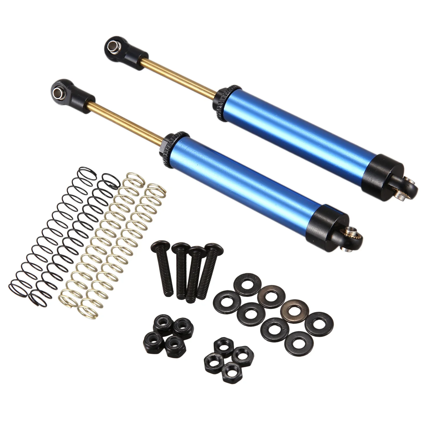 2Pcs Built-in Spring Shock Absorber Damper for 1/10 RC Crawler Axial SCX10 90046 TRX4 Redcat,Blue