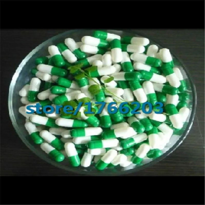 

wholesale 0# 10,000pcs,joined capsules size 0,green-white colored empty capsules size 0,hard gelatin empty capsules