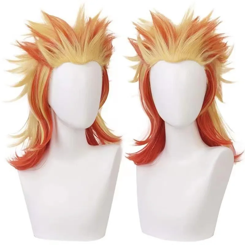 

1 шт., желтый, оранжевый, окрашенный, с защитой от перевернутой головы, призрак, убийца, аниме, пламенный столб, чистый абрикосовый шок, парикulang