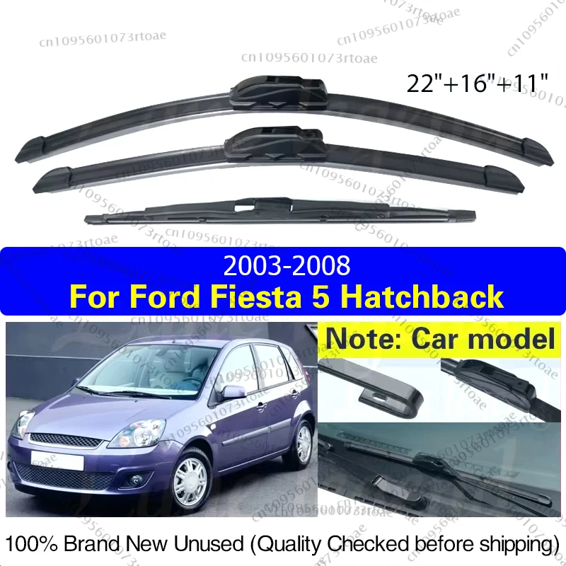 

For Ford Fiesta 5 MK5 Hatchback 2003 2004 2005 2006 2007 2008 Front Rear Wiper Blades Brushes Cutter Windshield Car Accessories