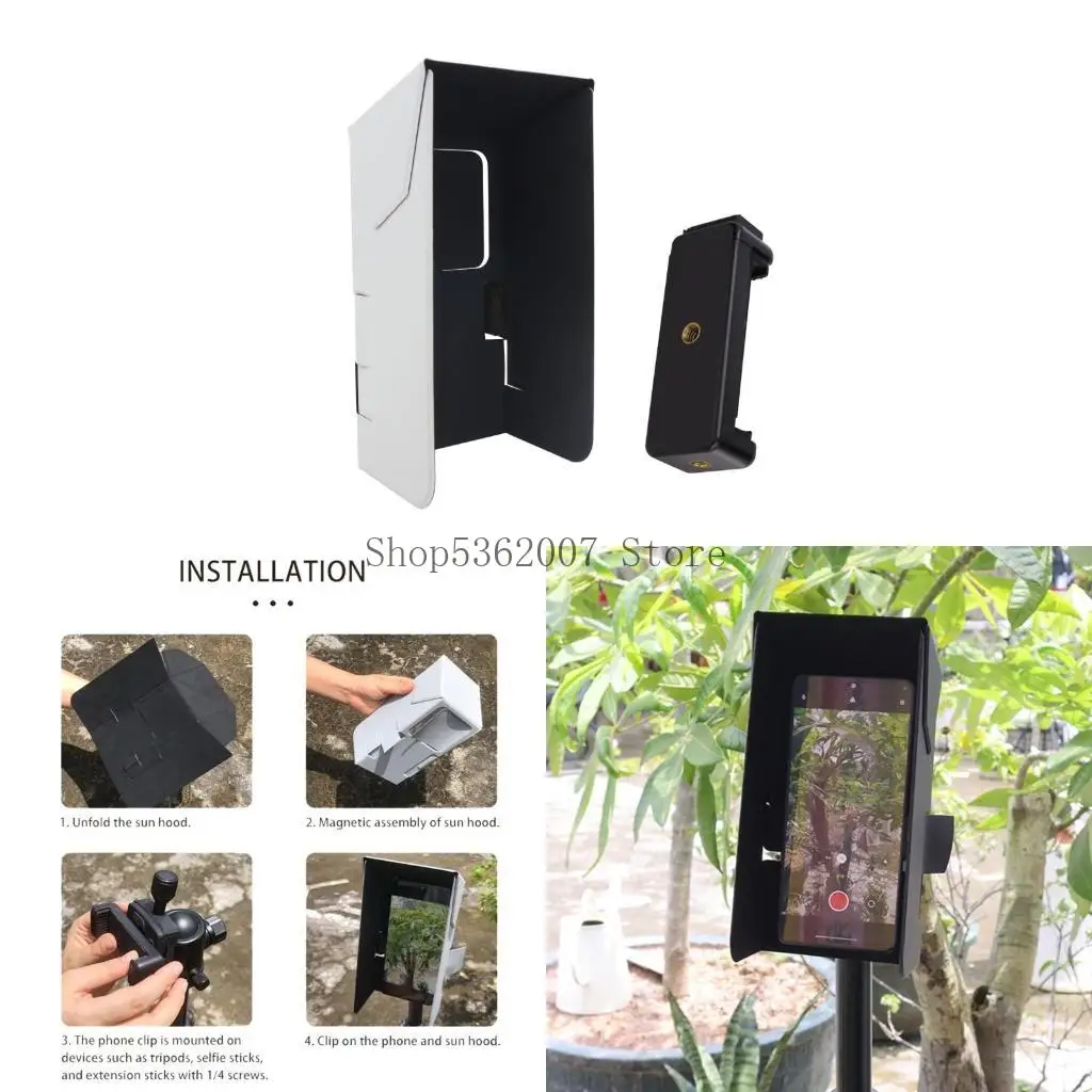 스마트 폰 스크린 화면을위한 휴대용 자석 선수 바이저 태양 차단 후드 40JB