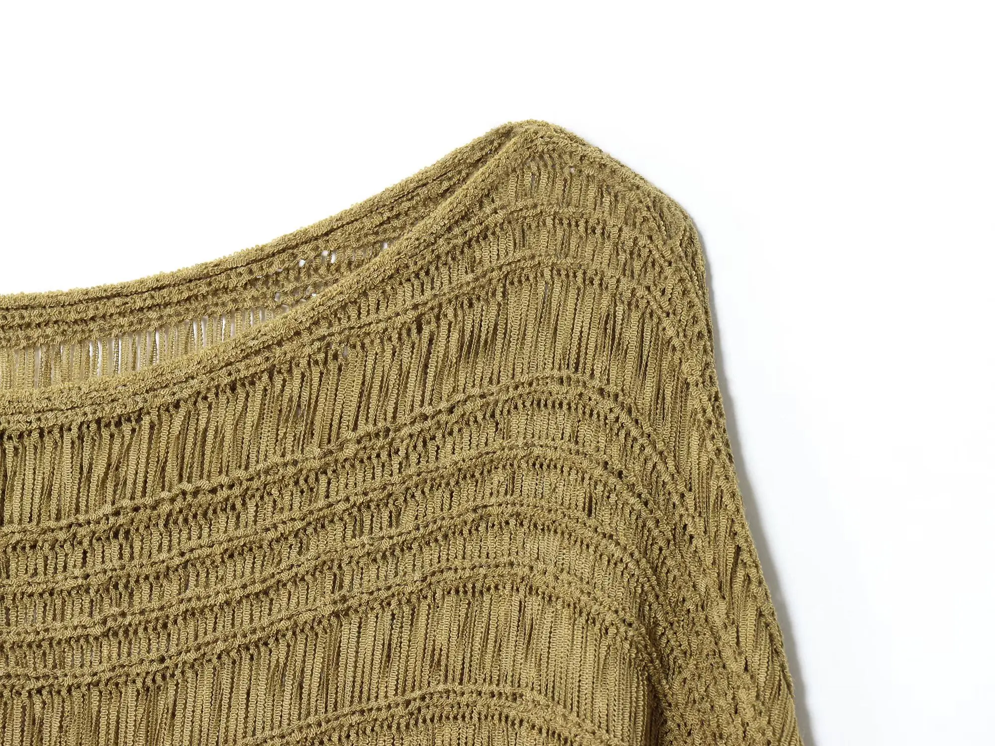 レディースカジュアルファッションワンショルダー長袖ニットセータールーズバンドスタイルシンプルプルオーバー快適な着心地