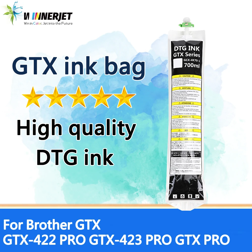 

Winnerjet Specifically designed for brother GTX printers DTG ink 700ml GTX ink bag For Brother GTX GTX-422 GTX-423 GTX PRO