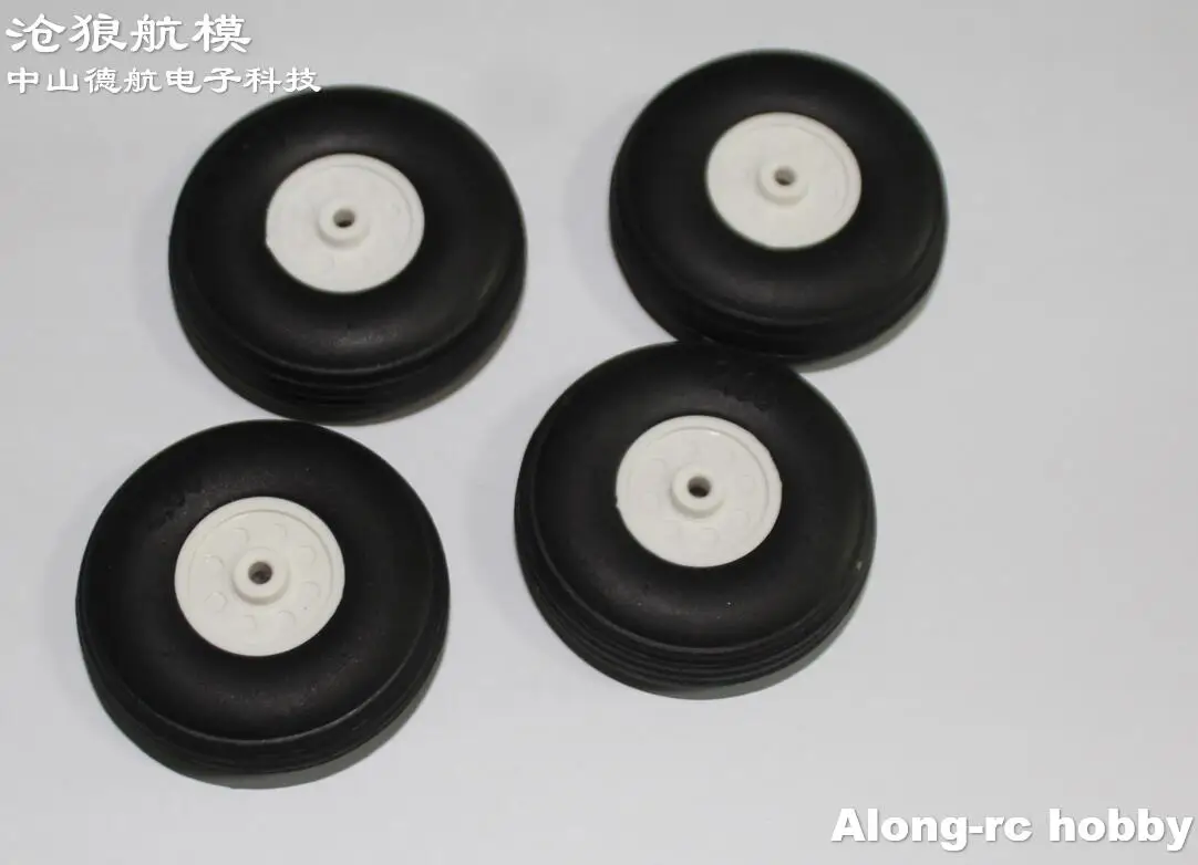 Pièces de rechange pour avion RC, modèles de loisirs, roue en PU, 4 pièces, trou D3 de 2.0 pouces, roue 50x17.5x3.1mm pour Double 4/6 roues, train d'atterrissage