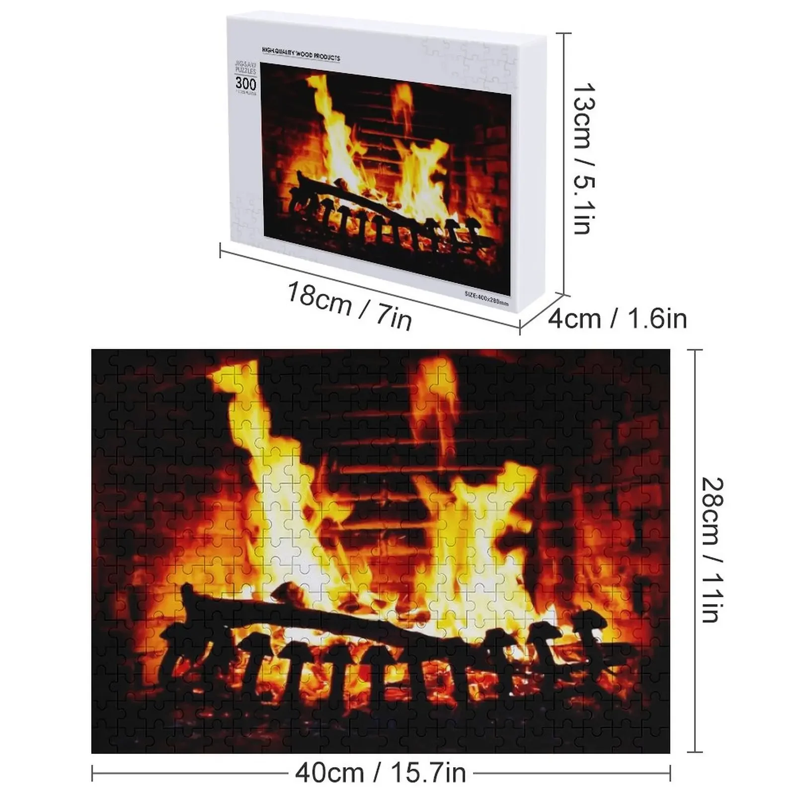 겨울철 영국 펍에서의 폭죽처럼 소리 나는 벽난로, 불 애호가들을 위한 맞춤형 퍼즐, 어린이와 성인을 위한 나무 퍼즐