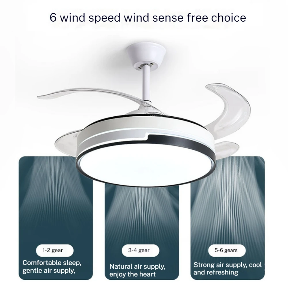 ceiling fan with light 42 inch Led ceiling lamp 110V 220V 3colours changing light super silent fans for room with remote control