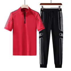 2024 Summer New Fashion Sports Running Plus-Size Men's Casual Relaxed Comfortable Breathable High-Quality Two-Piece Set M-8XL