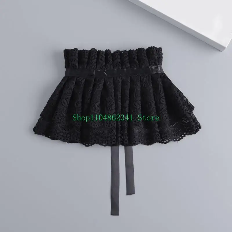 5asd thanh lịch Ruffle Lace Stand Sai Cổ áo Phục hưng Ruff cổ cho phụ nữ