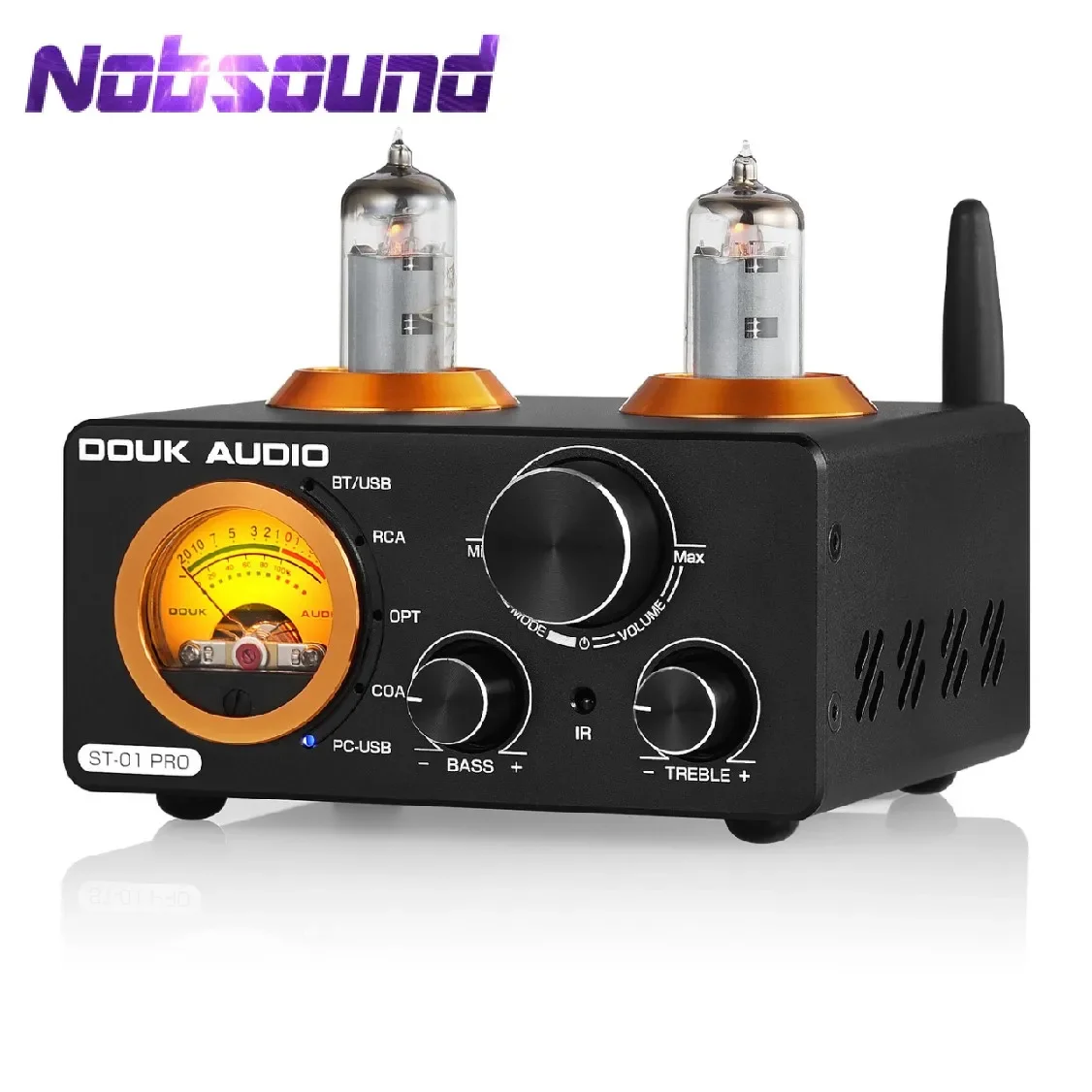 Nobsound HiFi Bluetooth 5.0 Vacuum Tube Amplifier USB DAC Stereo Receiver COAX/OPT Home Audio Digital Amp w/VU Meter 100W+100W