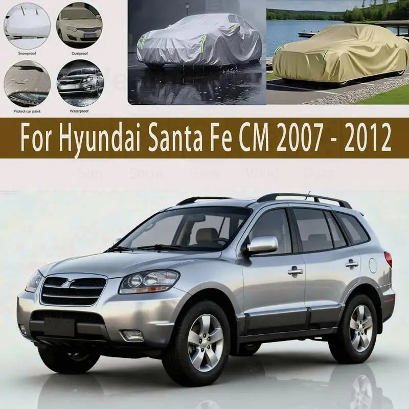 

For Outdoor Protection Snow Cover Sunshade Waterproof Dustproof for Hyundai Santa Fe CM 2007 2012 2010 Car Covers