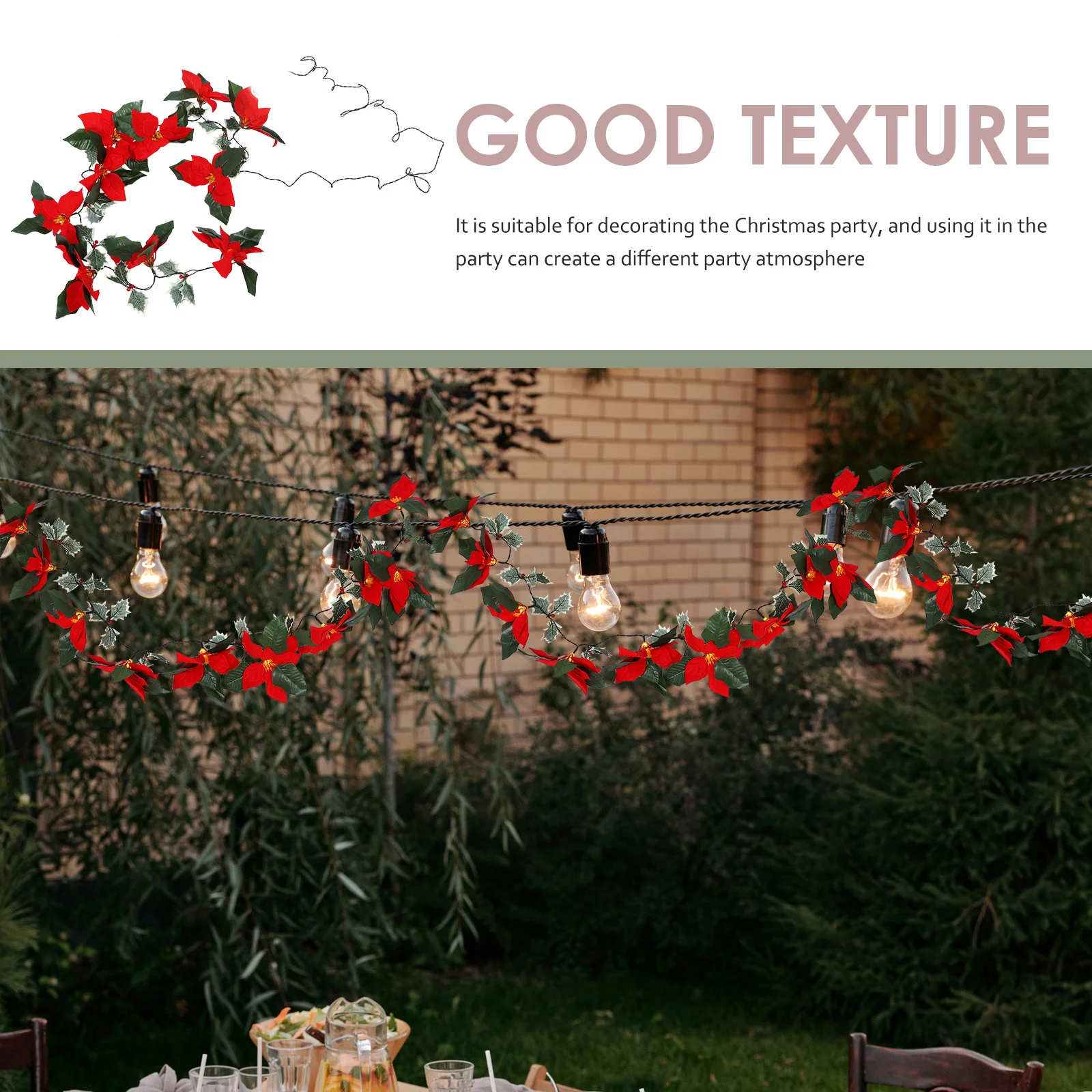 

Christmas Lights for Outdoor Holiday Decorations Artificial Festival Lamp Adornment Solar Flower