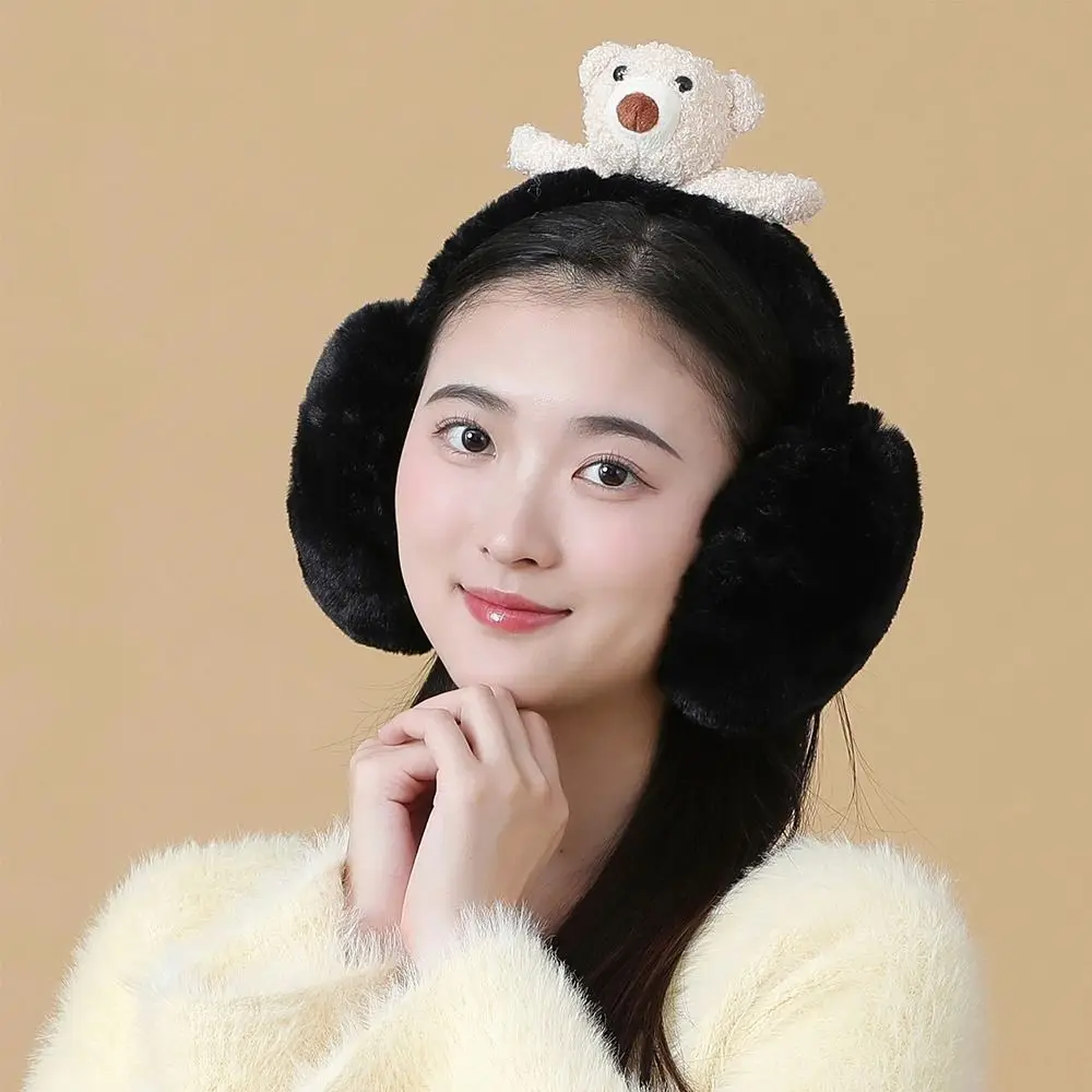 Winter Cute Plush Earmuffs Fluffy Adjustable Earflaps Soft Warm Ear Warmer for Men Women