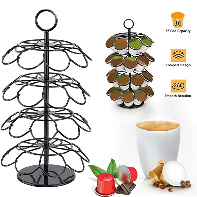 Coffee Capsule Holder Rotating Coffee Capsule Display Rack Coffee Capsule Storage Box Bracket