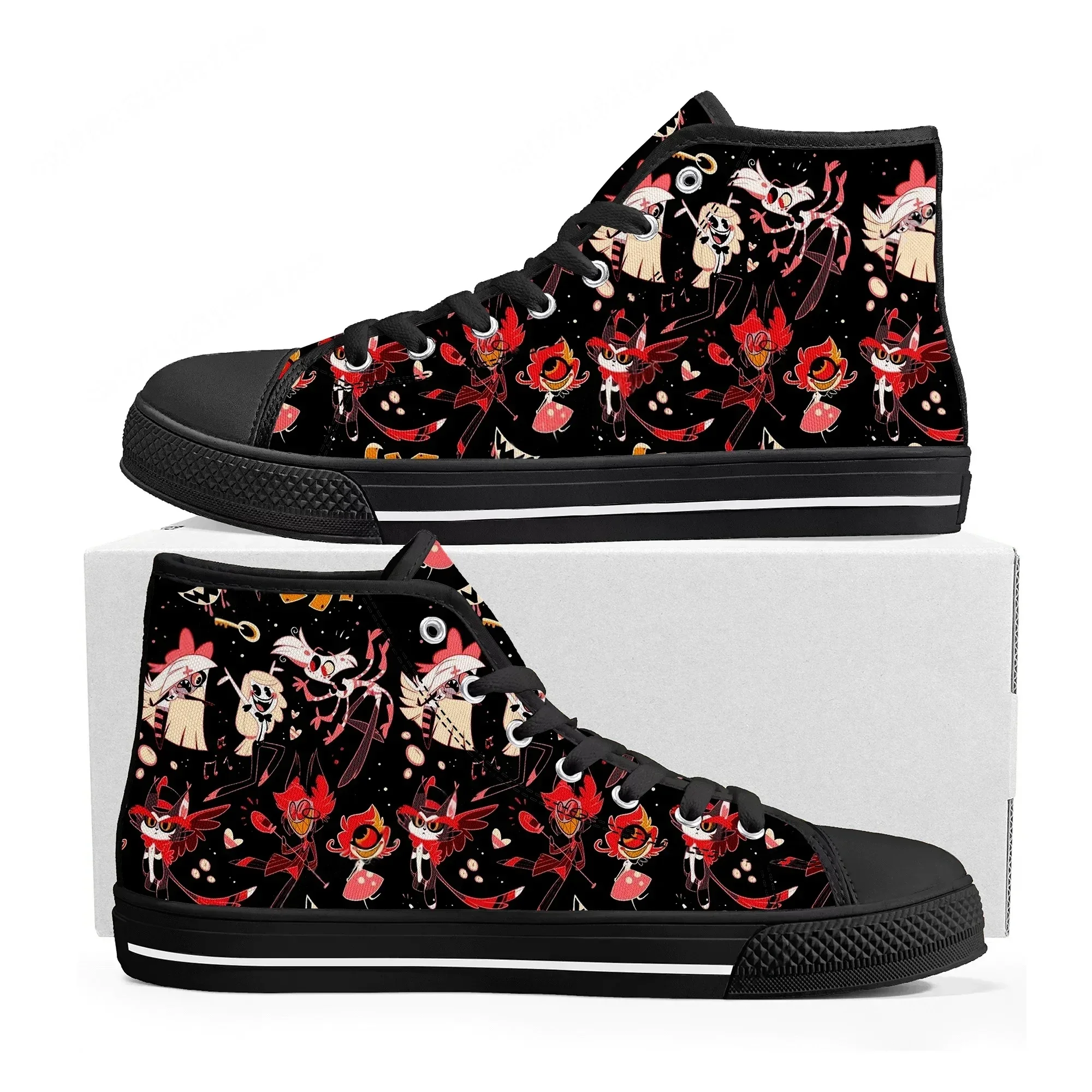 

Cartoon H-Hazbin Hotel High Top High Quality Sneakers Mens Womens Teenager Canvas Sneaker Custom Made Shoe Casual Couple Shoes