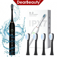 Electric Sonic Toothbrush Rechargeable 6 Mode Electronic Tooth Brushes with Replacement Heads Waterproof Tooth Cleaner for Adult