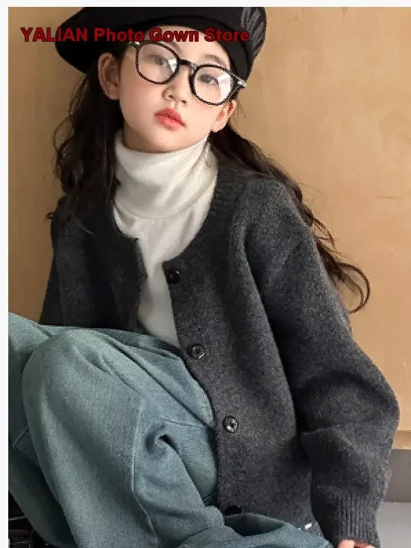 Girls Jacket Autumn Winter Fashion Kids Autumn Knit Top Older Kids