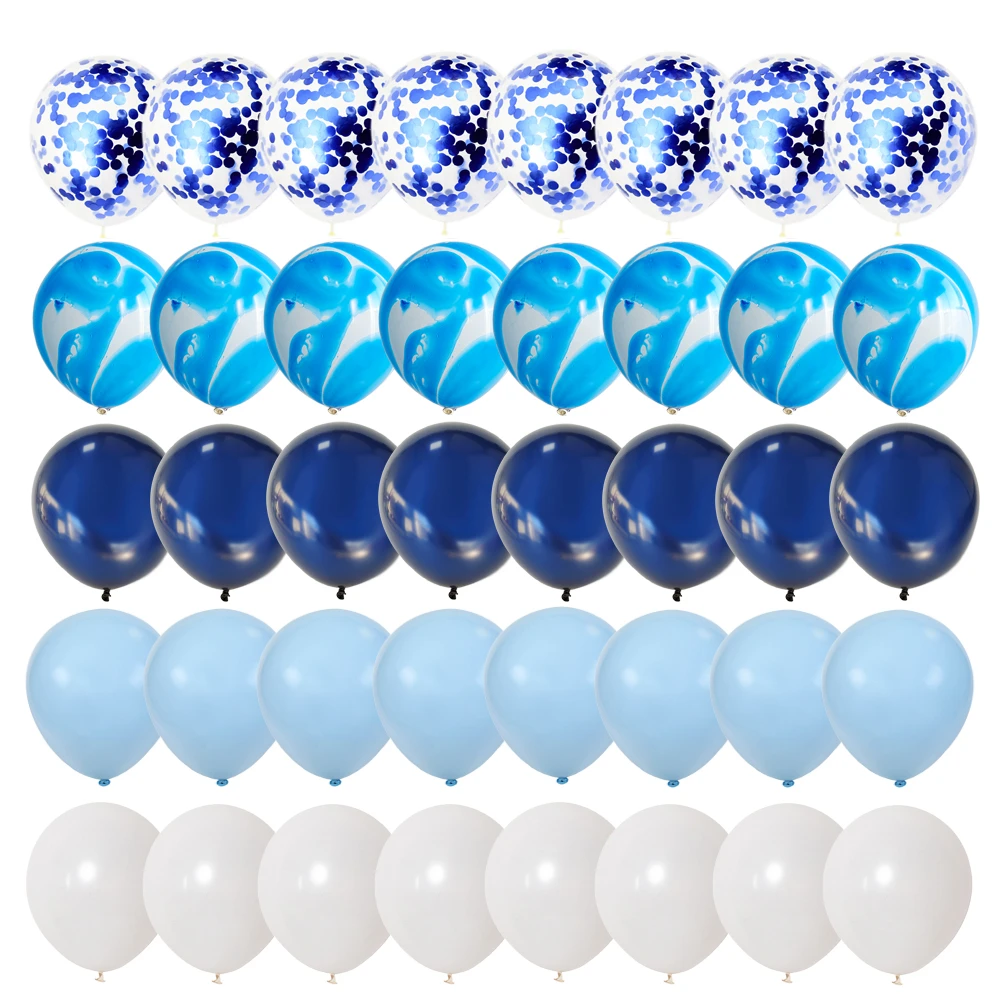 40 stücke 10 Zoll Schwarz gold Latex Ballon Konfetti Marmor Makronen Ballon Hochzeit Geburtstags feier Dekoration Baby party Luftballons – Detail 2