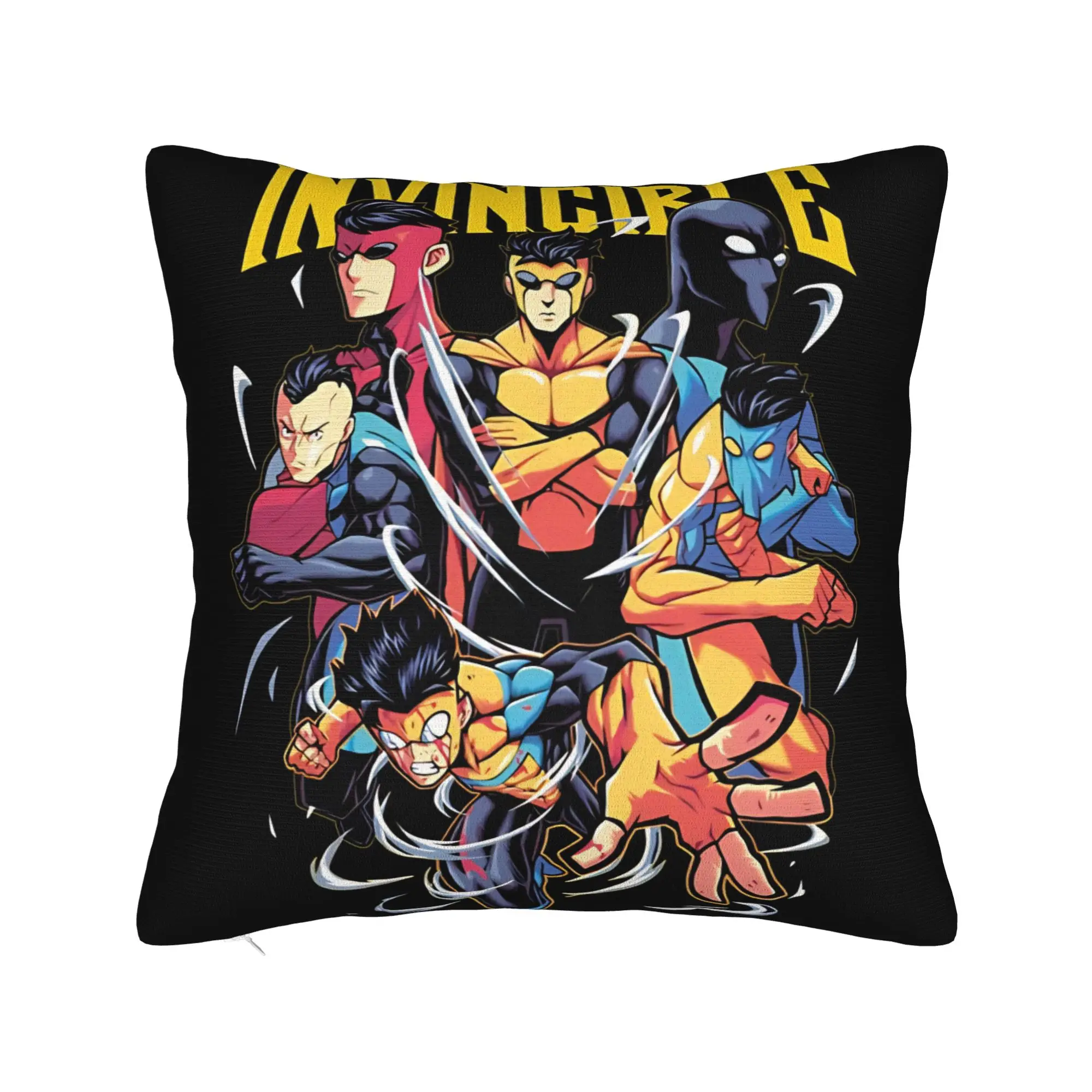 Pillow Case Invincible Comic Book Character Design Graphic  Pillow Cover For Living Room Sofa Retro Trendy Pillowcases
