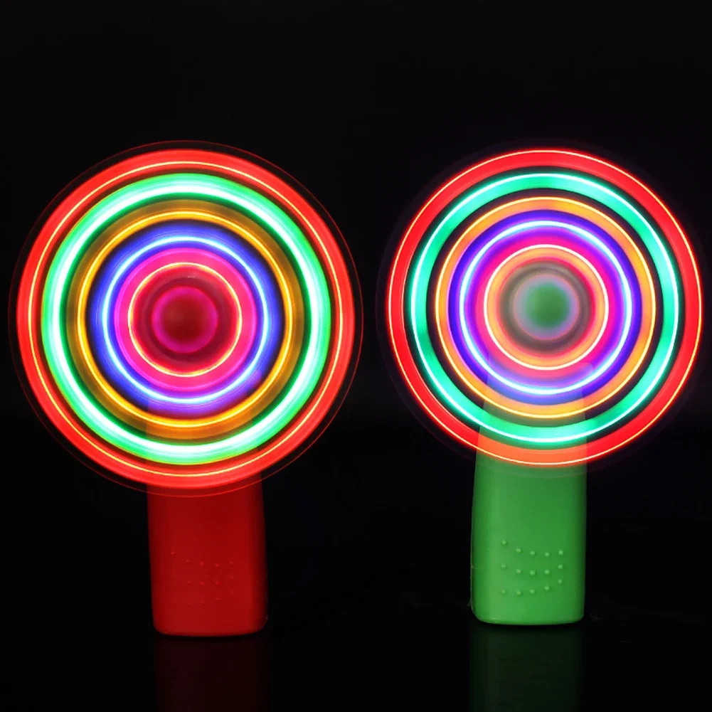 Mini LED Luminous Fan Toy Colorful Lights Practical Handheld Small Electric Fan 4 Color Changing Light Children Toys