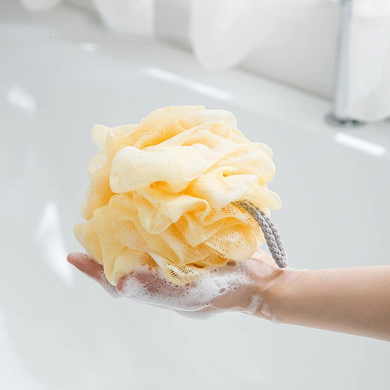 קריקטורה אמבטיה כדור אמבטיה פרח רך קצף חזרה שפשוף צהוב חמוד אמבטיה כדור מגבת אמבטיה מגבונים אמבטיה מתקן