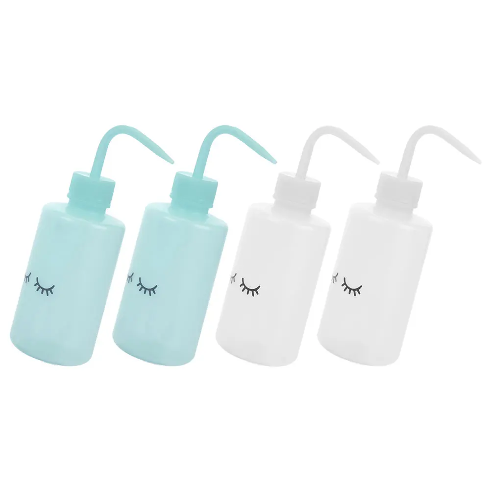 

4Pcs Plastic Squeeze Bottles For Liquids Small Narrow Watering Bottle Transparent Blue Home Use Laboratory Work Travel Systems