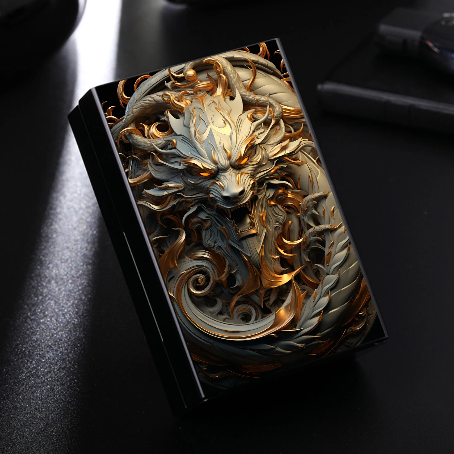 Dragon pattern Cigarette Box,  Classic And Useful, Retro Style, For Men Daily Life Work Business Party Festival Birthday Gift