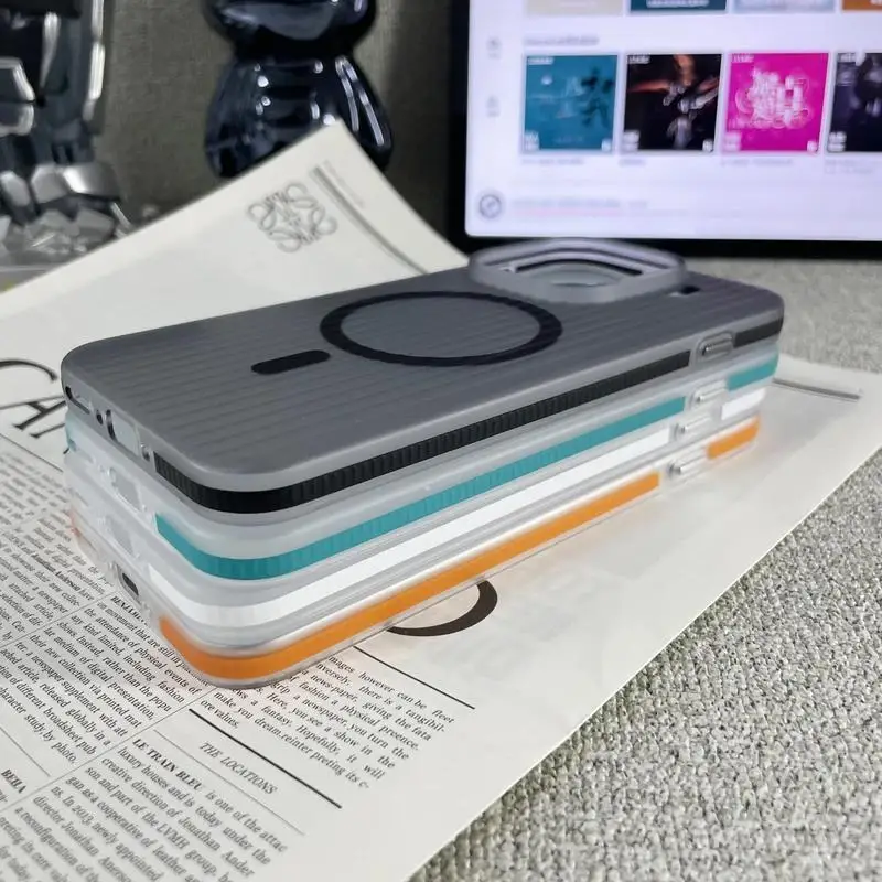 حافظة لهاتف OPPO Find X9 Pro غطاء مغناطيسي مموج وشفاف ورقيق مقاوم للسقوط لهاتف oppo Find X 9 Pro ممتص للصدمات Funda