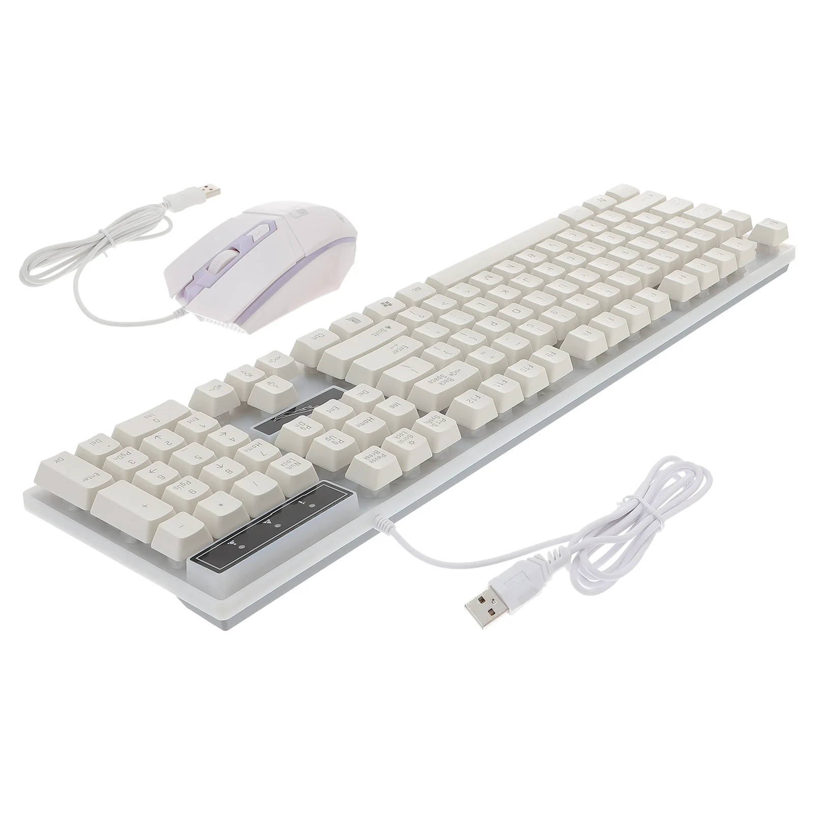 

Gaming Keyboard USB Wired Backlit Mechanical Cool LED White Laptop Gamer Mouse Set Waterproof Ergonomic Adjustable Height