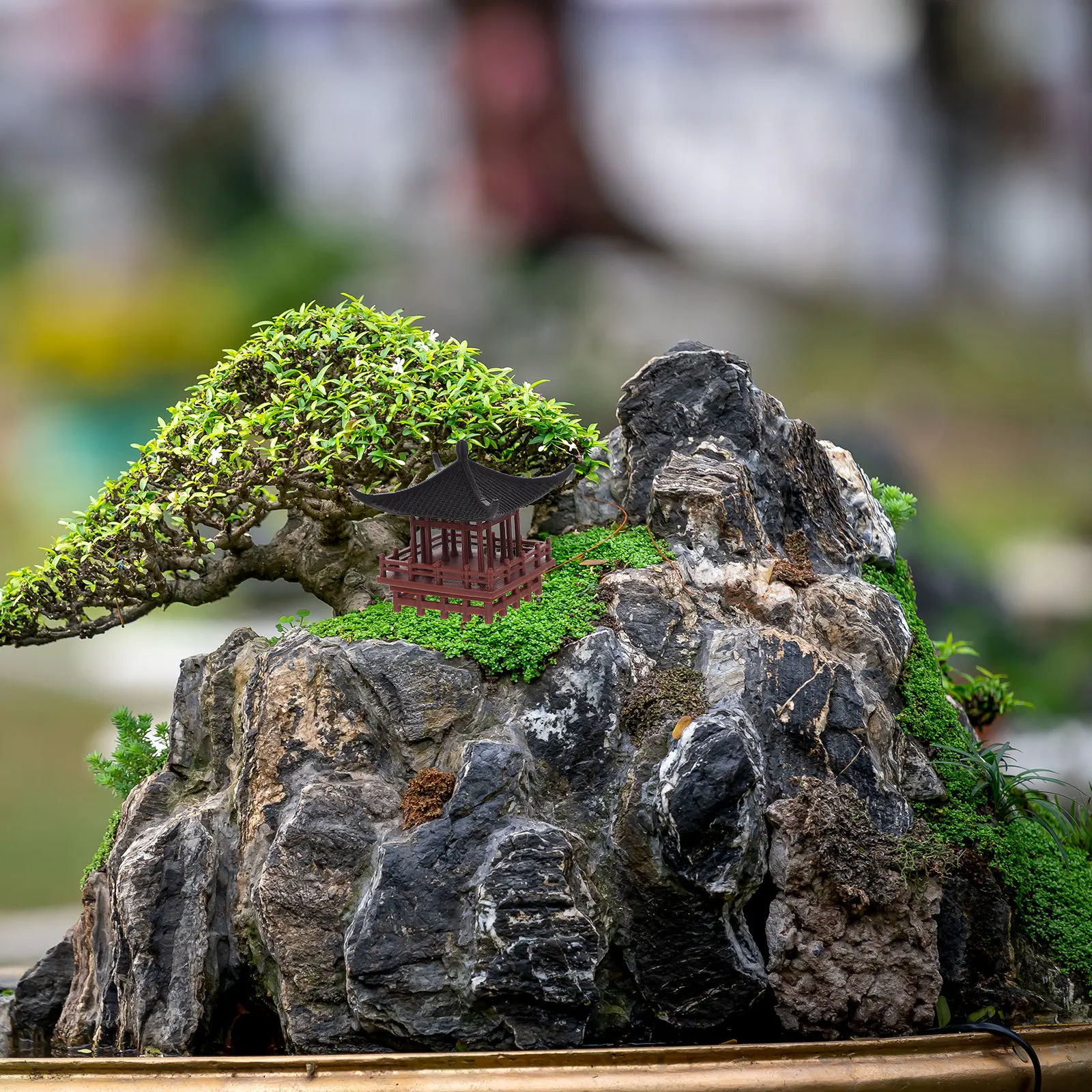 Bonsai Garden Design - Изысканный подвесной китайский павильон-украшение: традиционный архитектурный