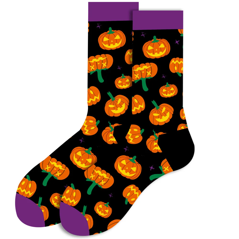 2023 Autumn and Winter New Women\'s Socks Ghost Pumpkin Socks Skeleton Halloween Medium Sleeve Socks