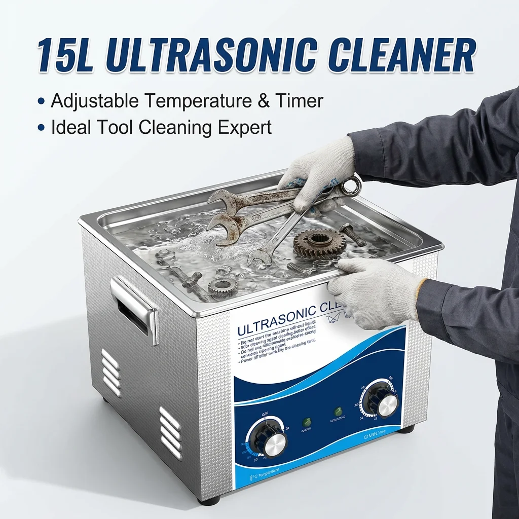 

Granbo 15L Ultrasonic Cleaner 40KHz 360W/540W Machine for PCB Board Lab Surgical Instruments Auto Parts 3D Model Cleaning