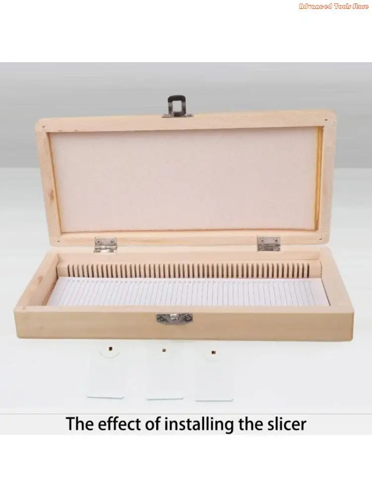 金属バックル付きのソリッドウッドスライドストレージボックスは50の生物学スライドサンプルW91Bを保持します