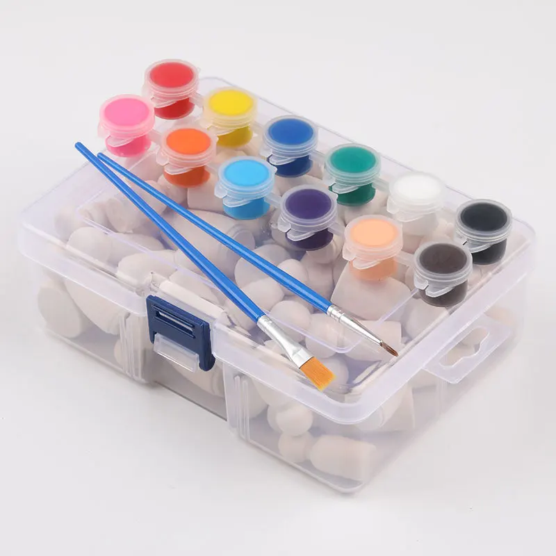 ABCPICK 50pcs Diy Children'S Painted Wooden Doll Box With Original Wood Color Puppet Person Creative Graffiti Toy Decoration