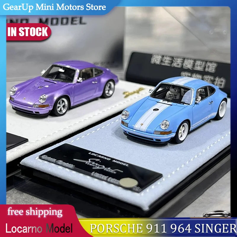 

New In Stock Locarno Model 1:64 Porsche 911 964 Singer Edition Resin Miniature Porsche Sports Car Diecast Model Toy Kids Gift