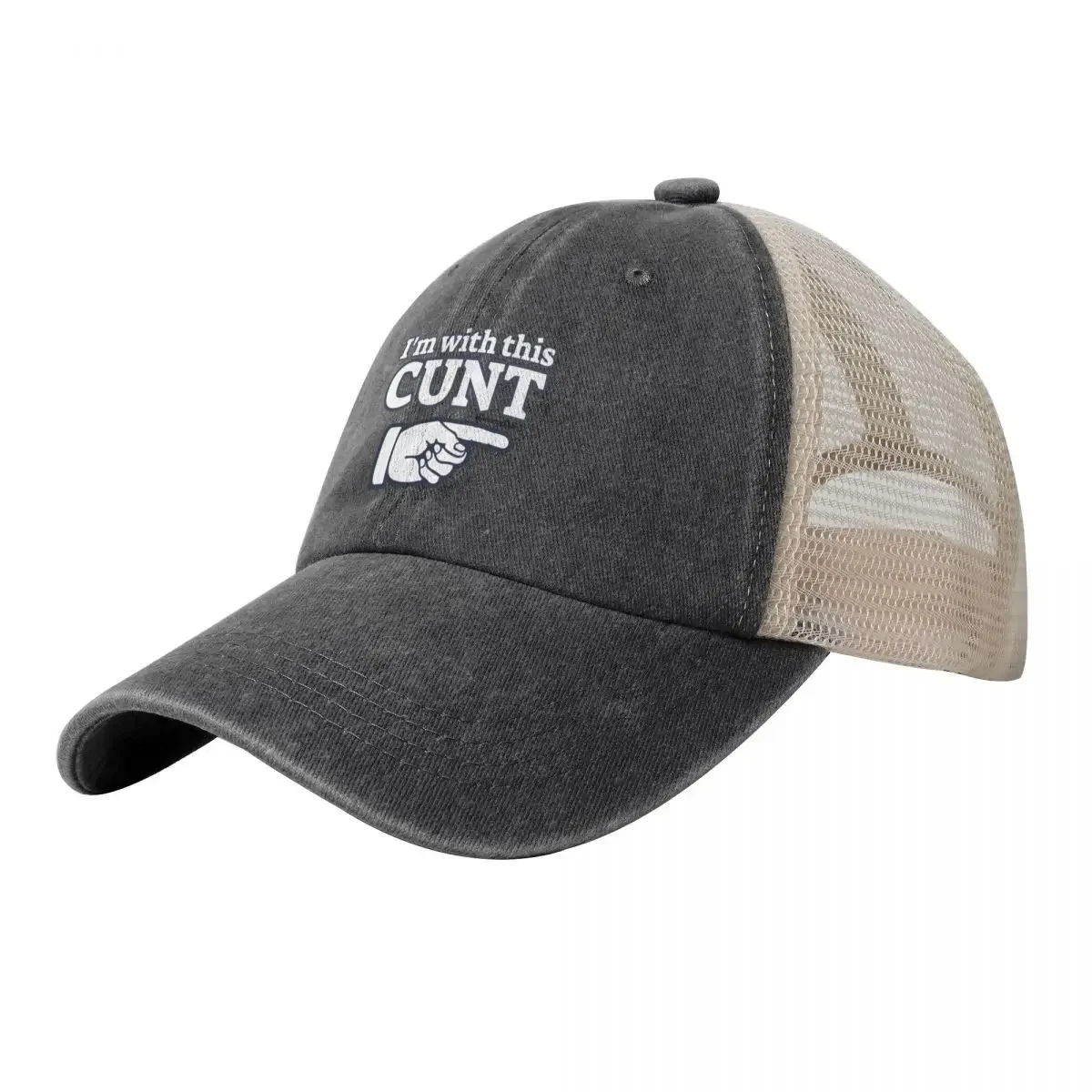 

Im with this C*NT Cowboy Mesh Baseball Cap cute Gentleman Hat Golf Hat Brand Man cap Caps Women Men's