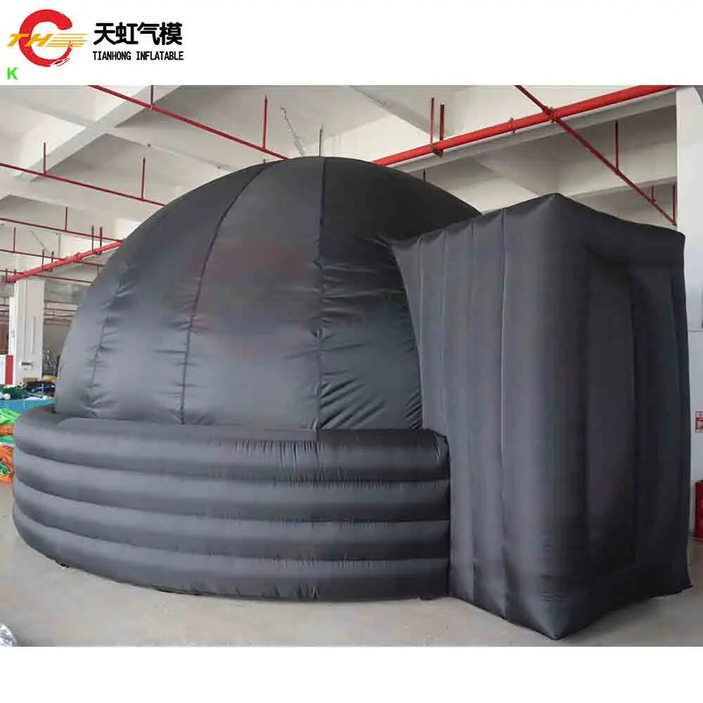 5 متر/6 متر أسود نفخ القبة السماوية قبة خيمة مدرسة علم الفلك تدريس الفيلم مشاهدة الإسقاط خيمة قابلة للنفخ مع منفاخ