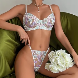 Koltailace Fancy Lingerie Female Sex Suit Floral Well-Looking Underwear Seamless Bra Set Romantic Lace Sensual Customes