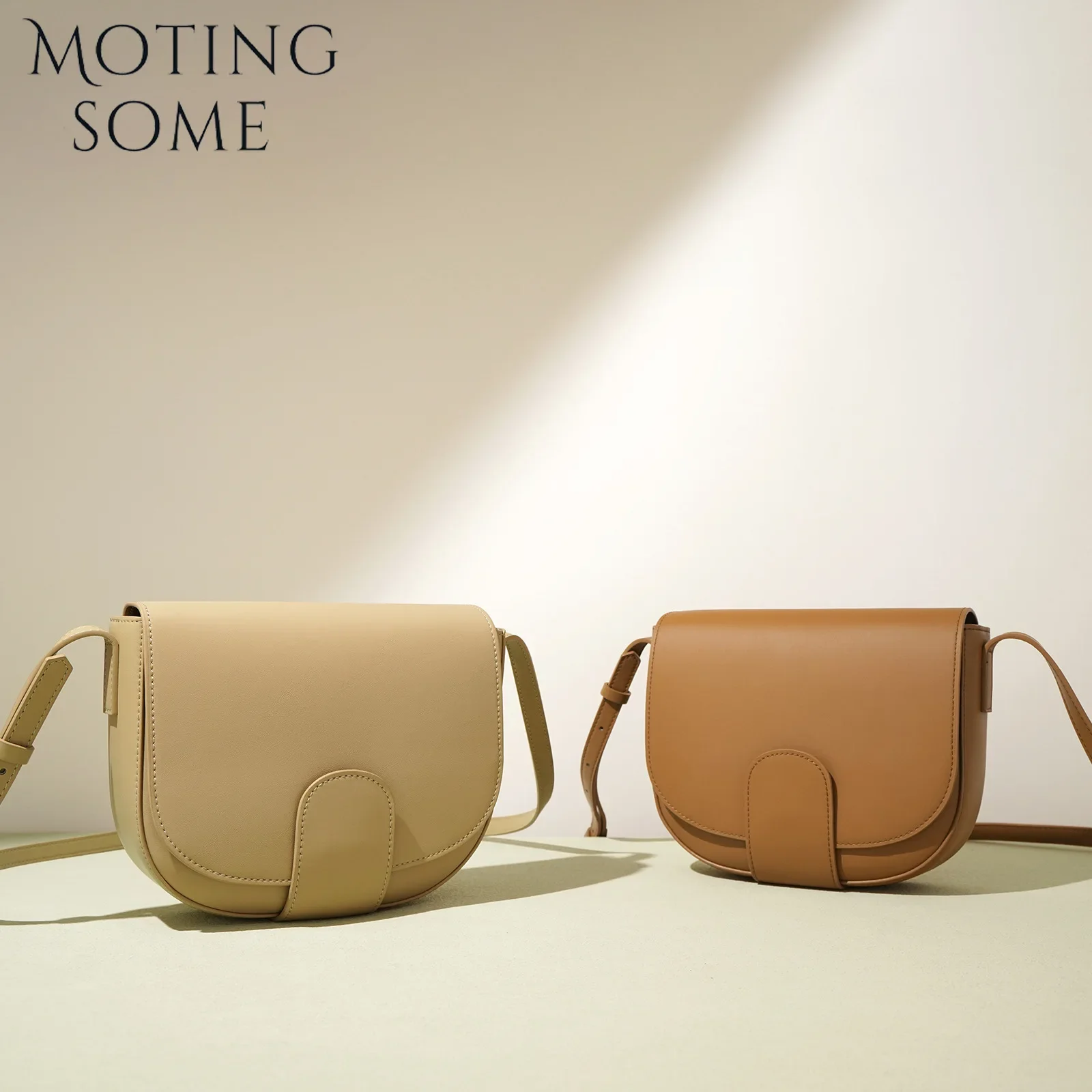 Motingsome 2024 New Designer Bags Woman Bag Fashionable Lady Halfmoon Saddle Purse Shoulder Messenger Bag Underarm Shell Pouch