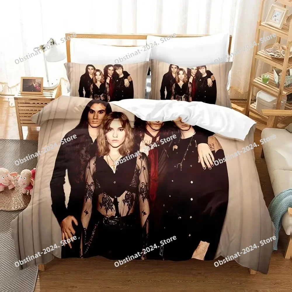 

3D Maneskin Rock Band Bedding Set Printed single Comforter Quilt Bed Cover Duvet Cover Pillow Case 3 Pieces Sets Kids Adult Size