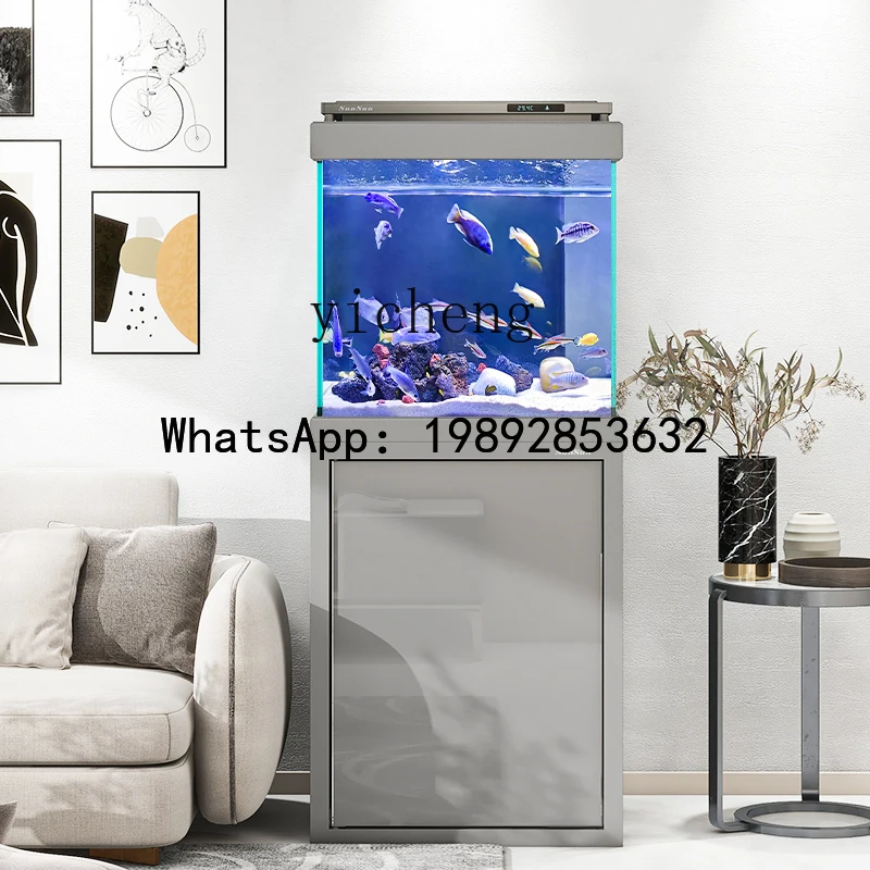 Modern Chinese Fish Tank Bottom Filter Household Living Room Medium-sized Ecological Aquarium