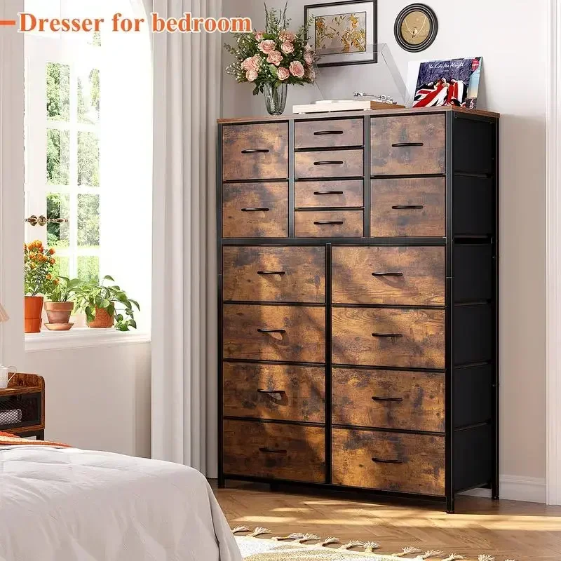 【Fall Sale】RaybeeFurniture 15/16 Drawer Dresser for Bedroom, Large Dresser, Tall Dressers & Chest of Drawers for Bedroom